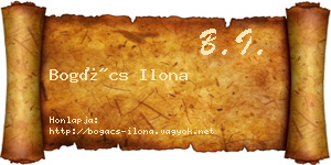 Bogács Ilona névjegykártya